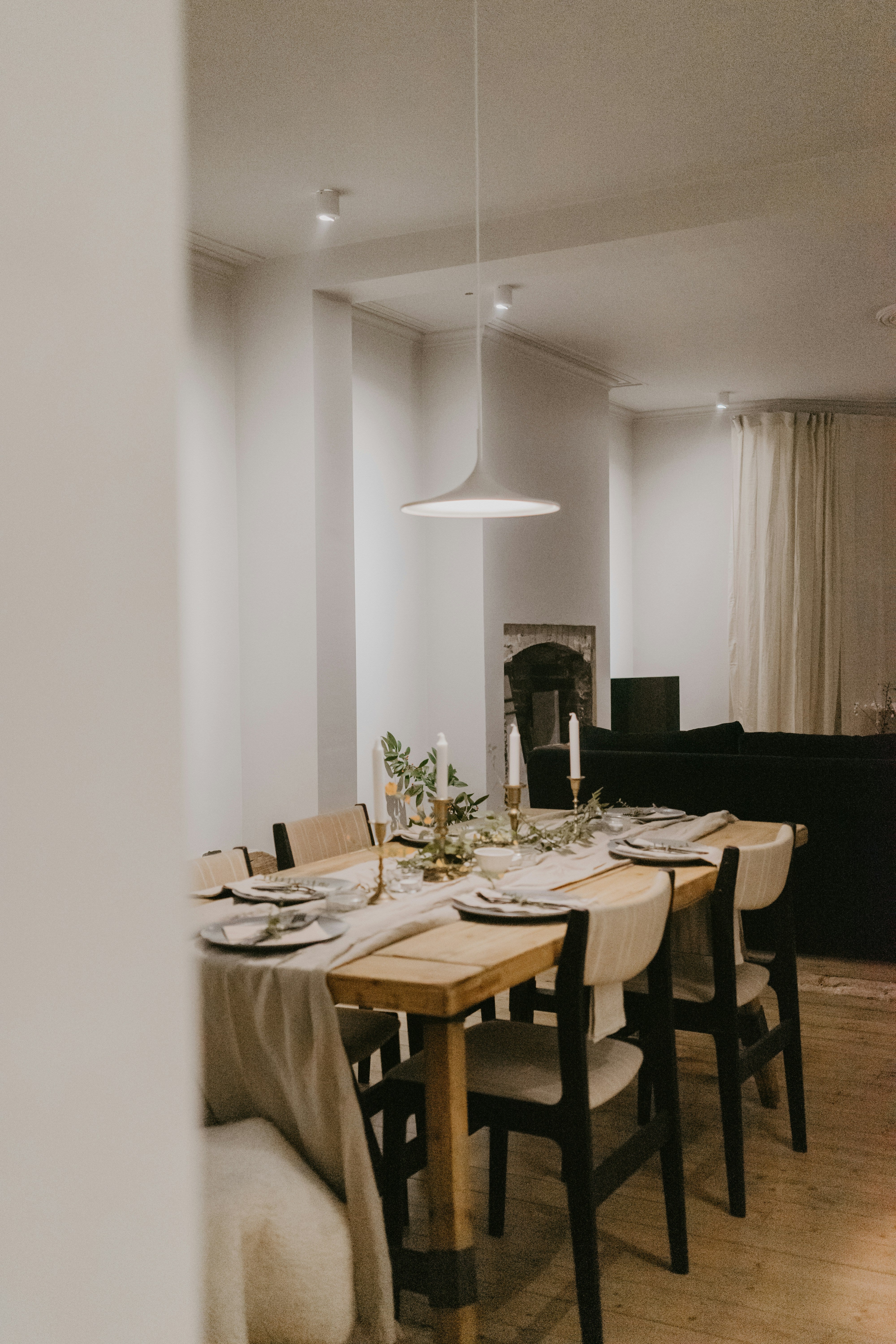 Luxurious dining room with elegant textures and lighting by Homepressions.com.