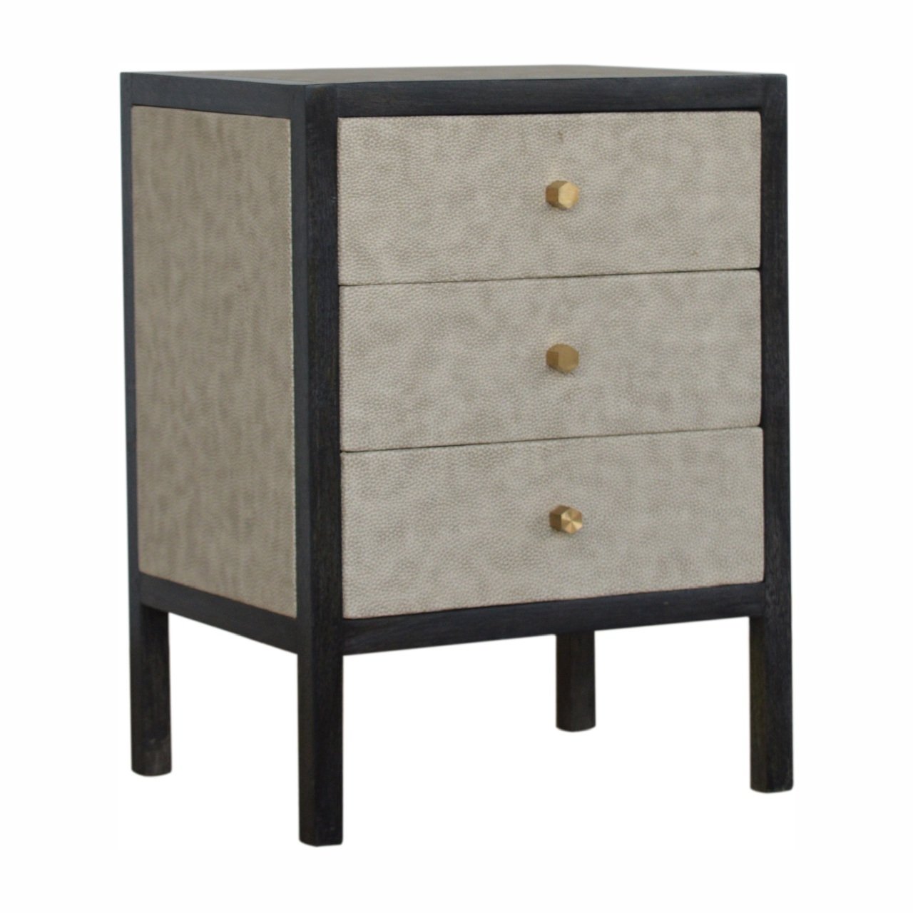 Ash Black Leather Nightstand at Homepressions.com