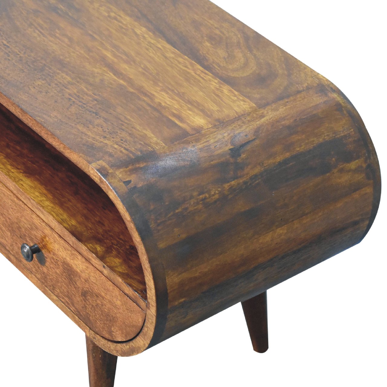 Chestnut Circular TV Stand in Homepressions.com