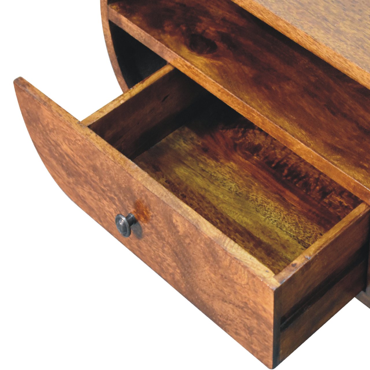 Chestnut Circular TV Stand via Homepressions.com