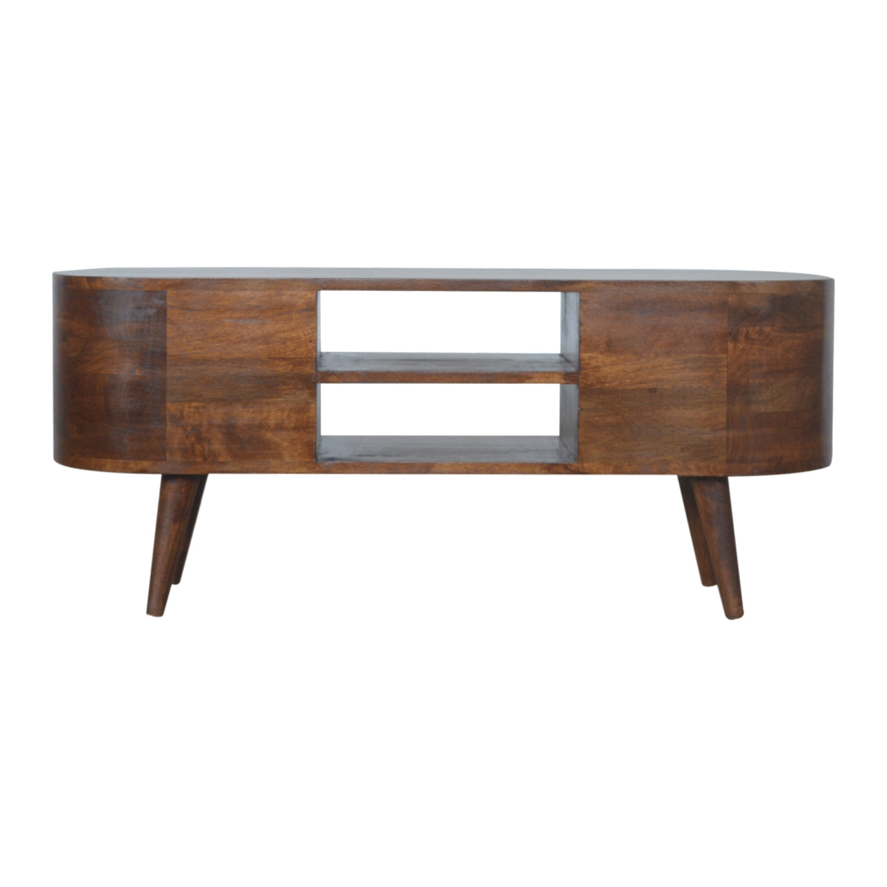 Chestnut Orbital Leisure TV Stand through homepressions.com