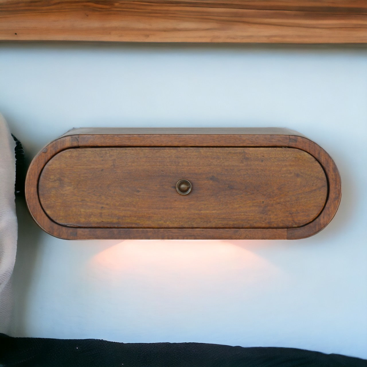 Chestnut Orbital Wall Nightstand bought at Homepressions.com