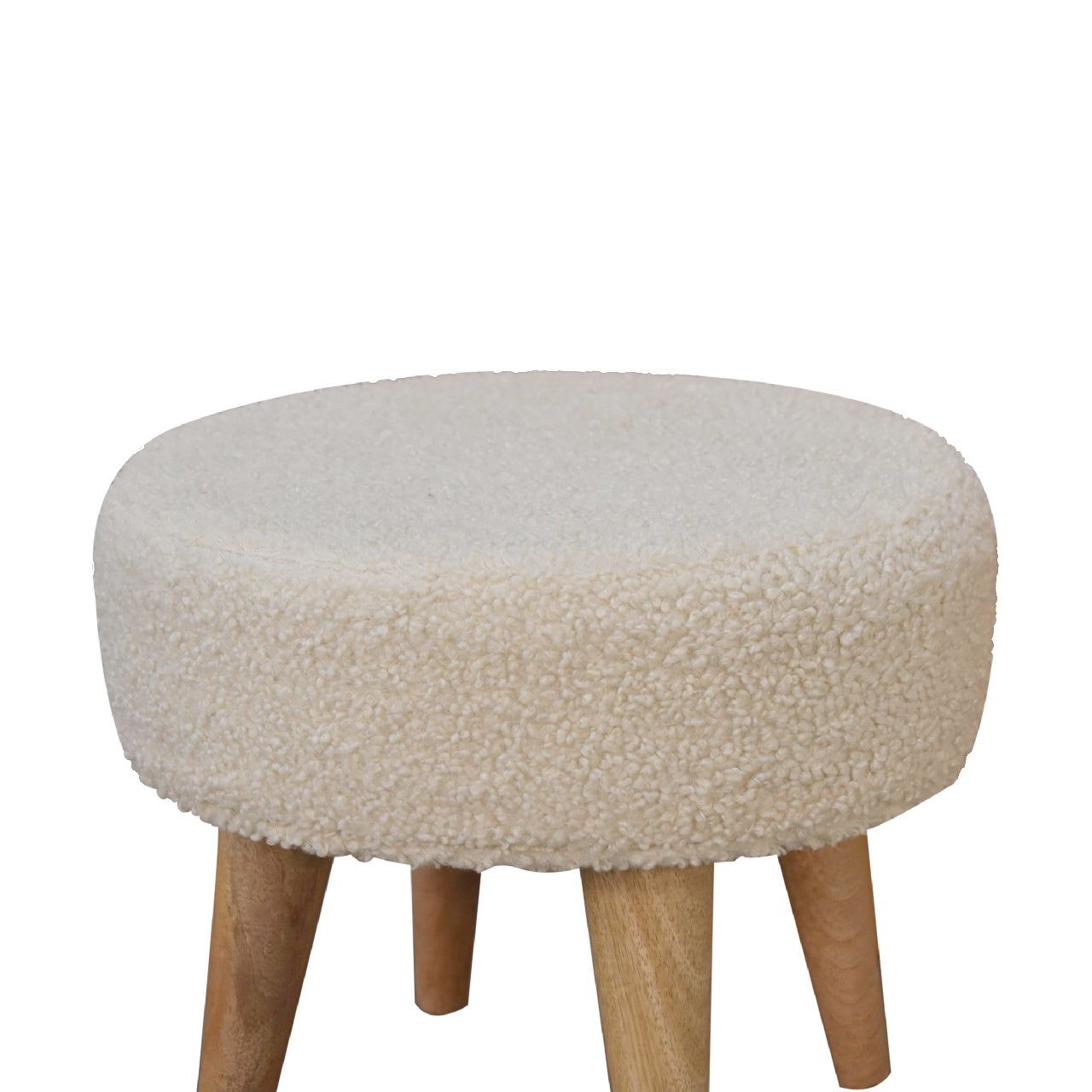 Cream Boucle Petite Footstool on Homepressions.com