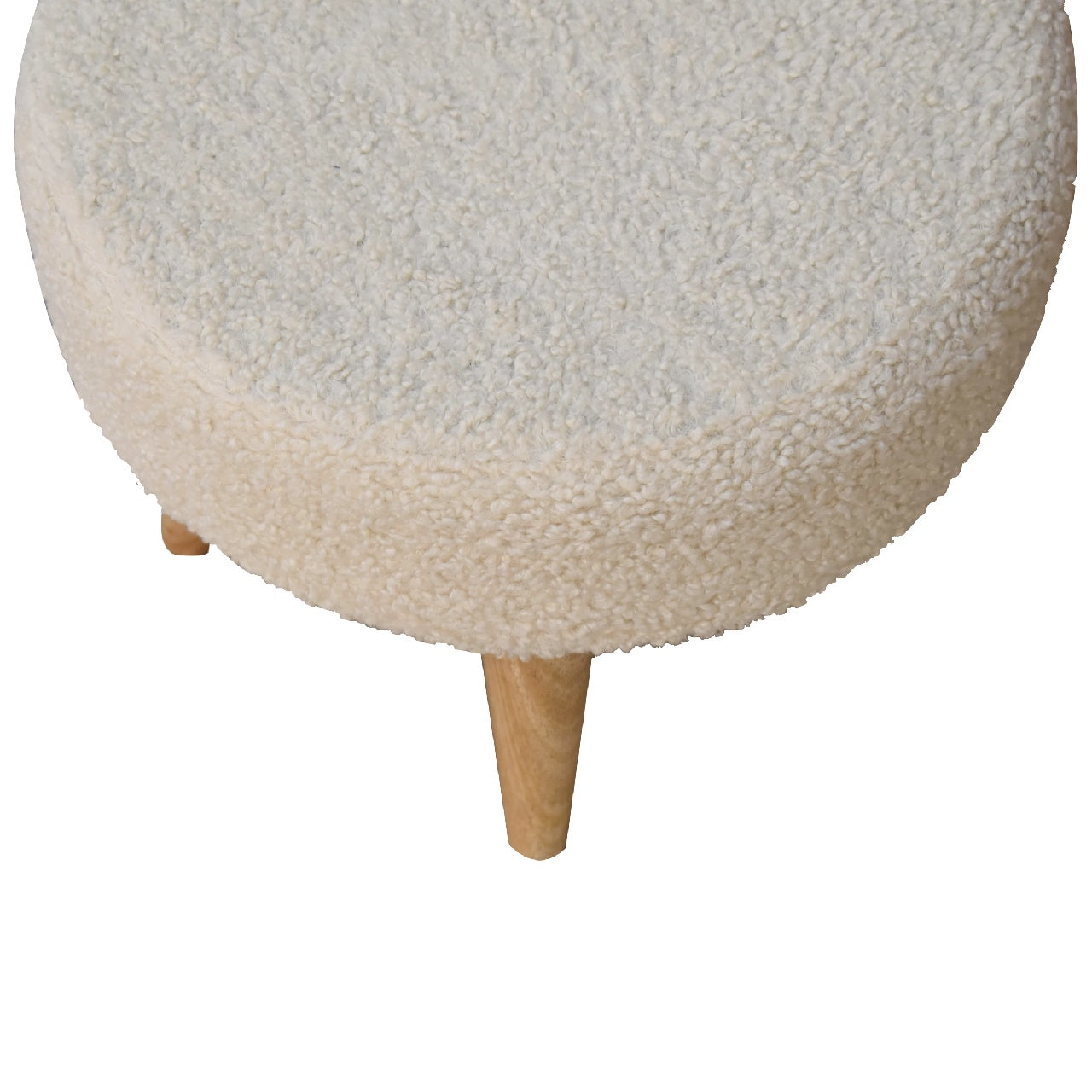 Cream Boucle Petite Footstool via Homepressions.com