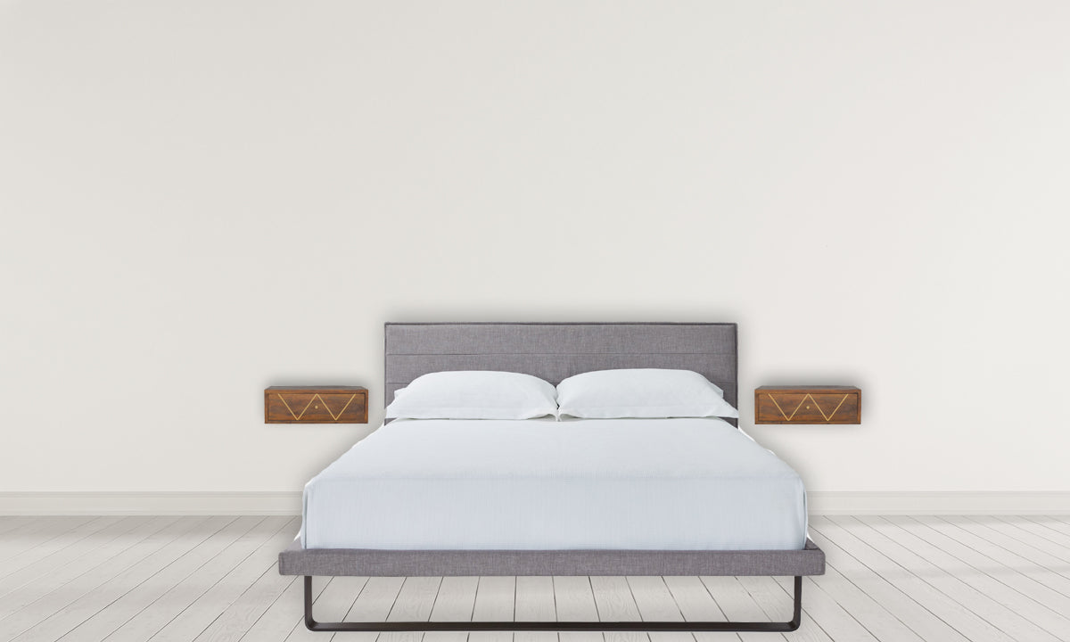 Floating Chestnut Brass Nightstand at Homepressions.com