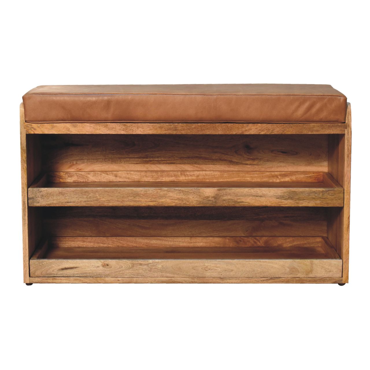 Hide Oak Shoe Storage Bench by Homepressions.com