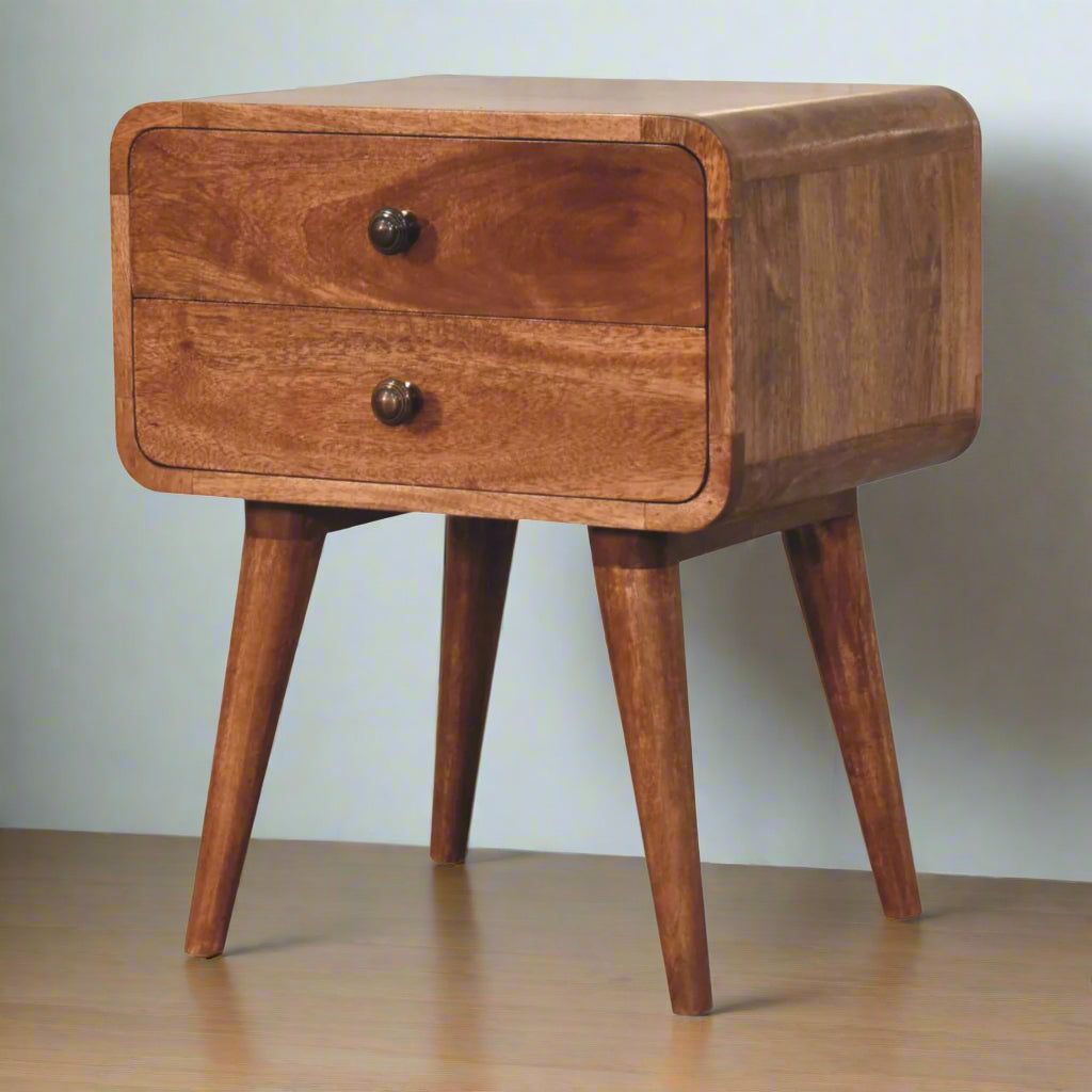 Honey Carmel Curved Nightstand at Homepressions.com