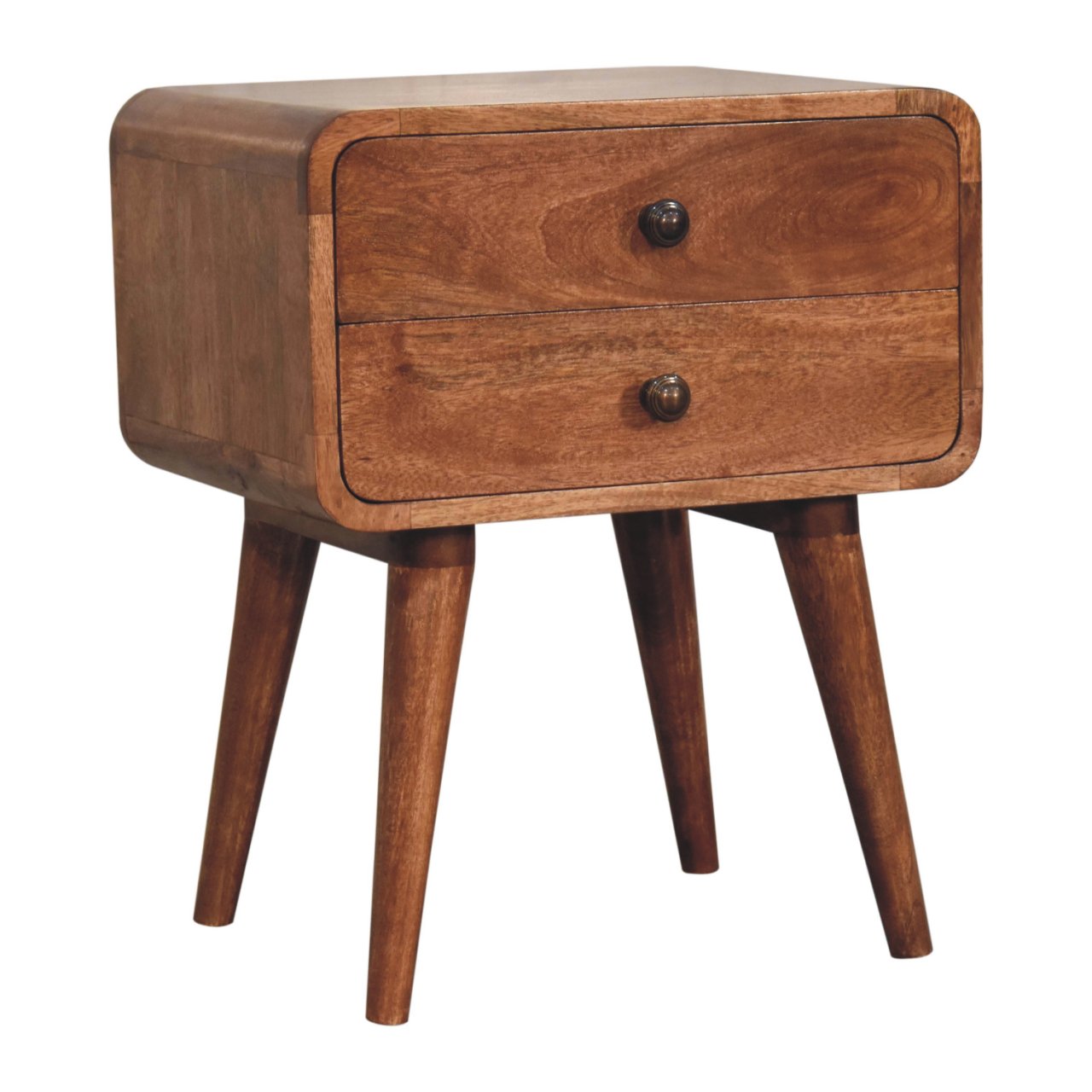 Honey Carmel Curved Nightstand by Homepressions.com
