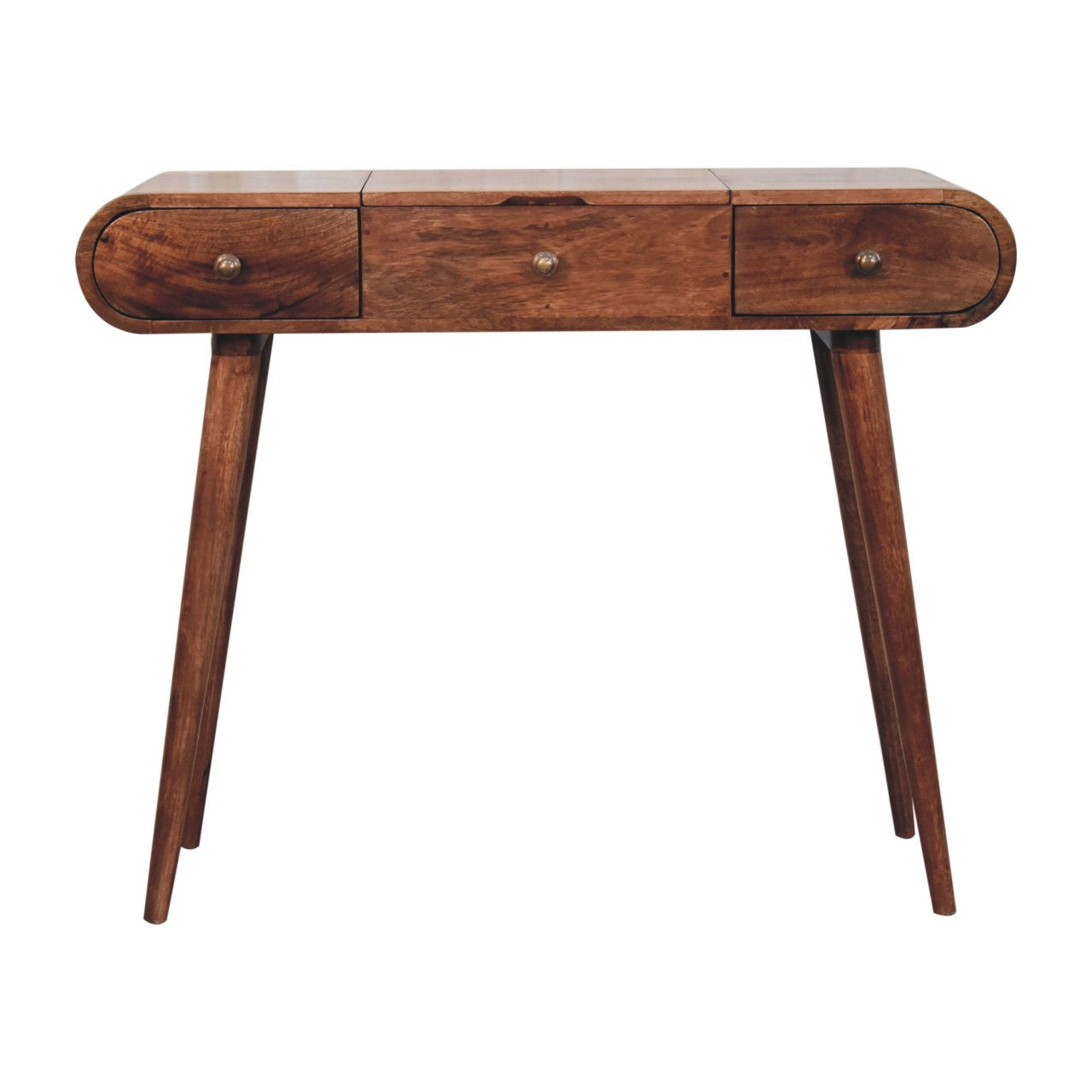 Foldable Mirror Round Dressing Table