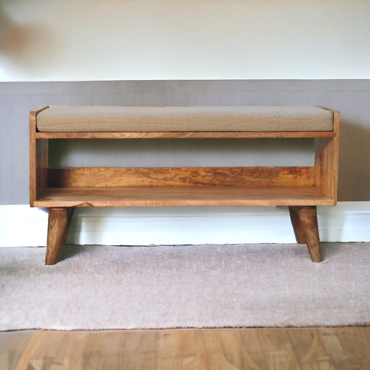Nordic Oak Haven Linen Storage Bench at Homepressions.com
