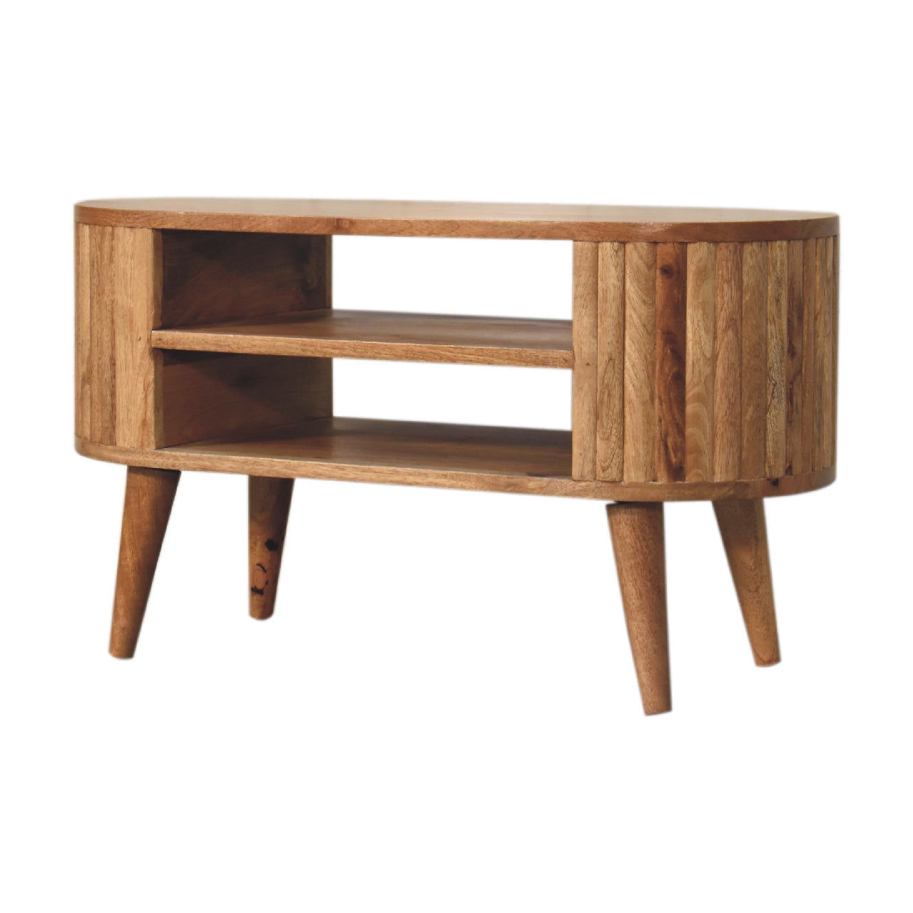 Oak Slatted Media Unit by Homepressions.com