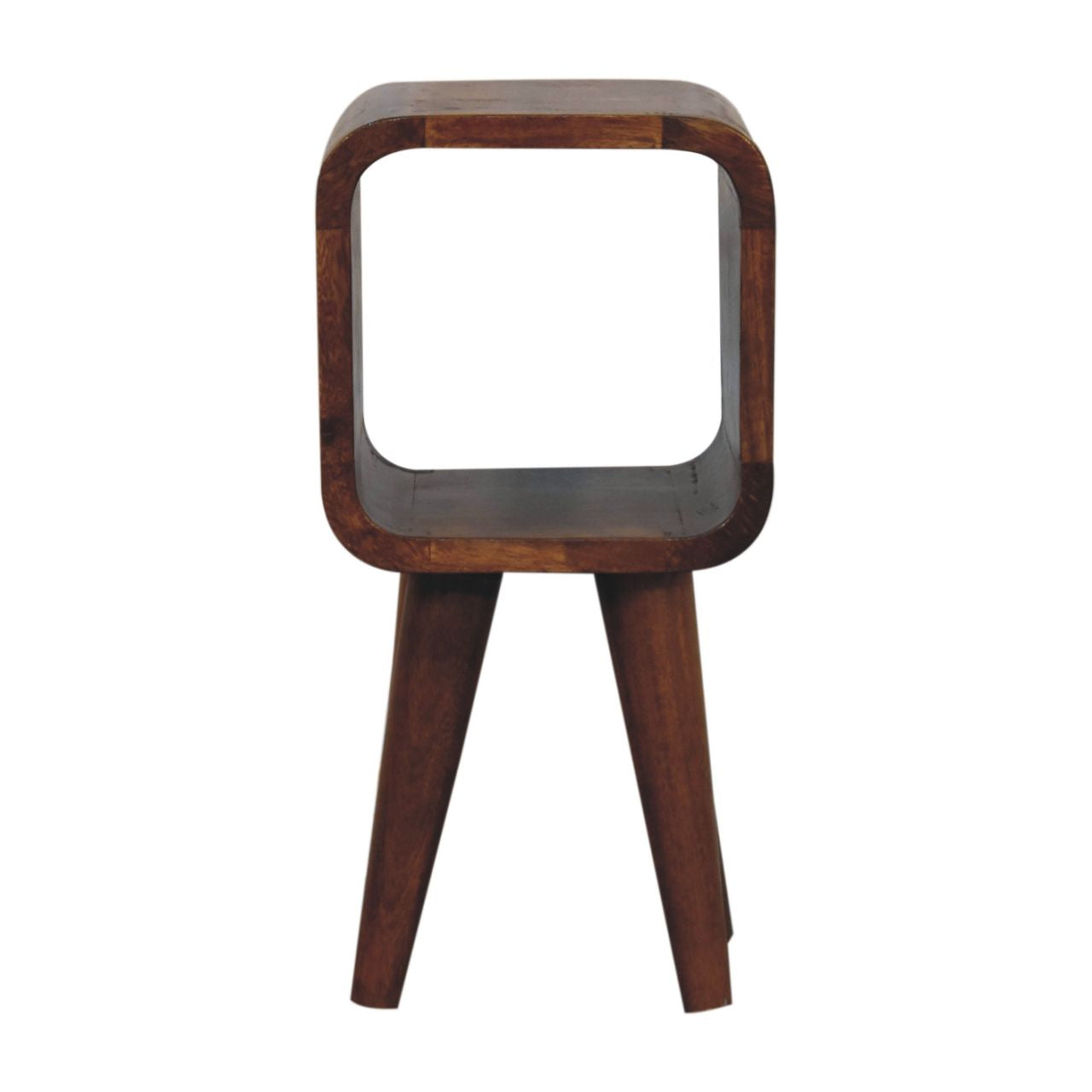 Petite Minimalist Chestnut Crescent Nightstand by Homepressions.com