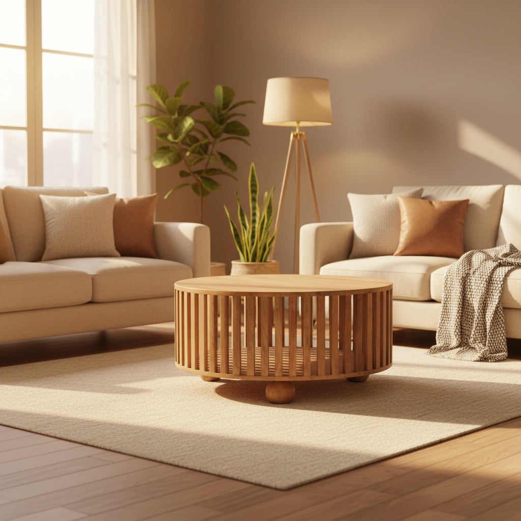 Slat Round Coffee Table at Homepressions.com