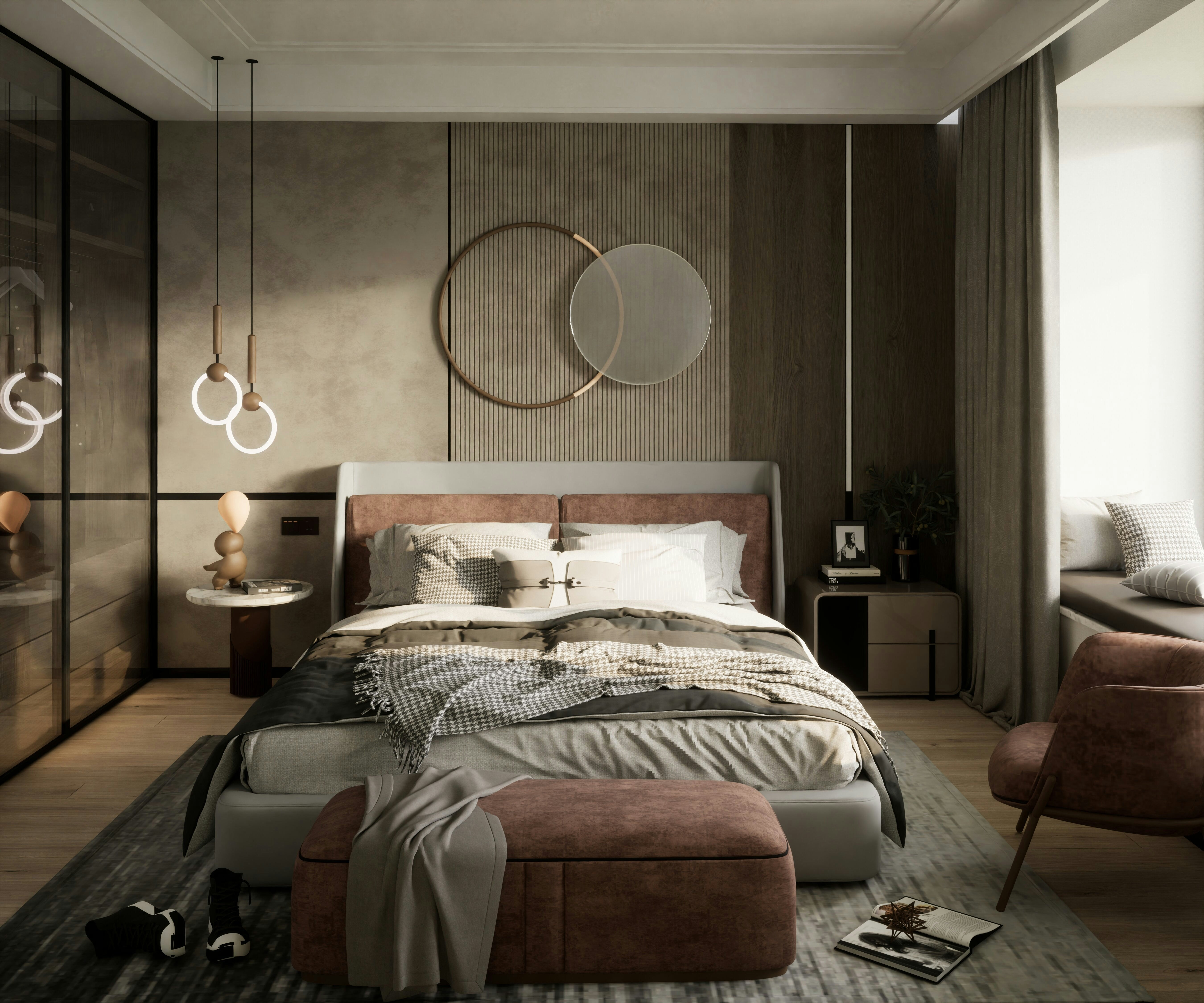 Luxe room with gold accents by Homepressions.com.