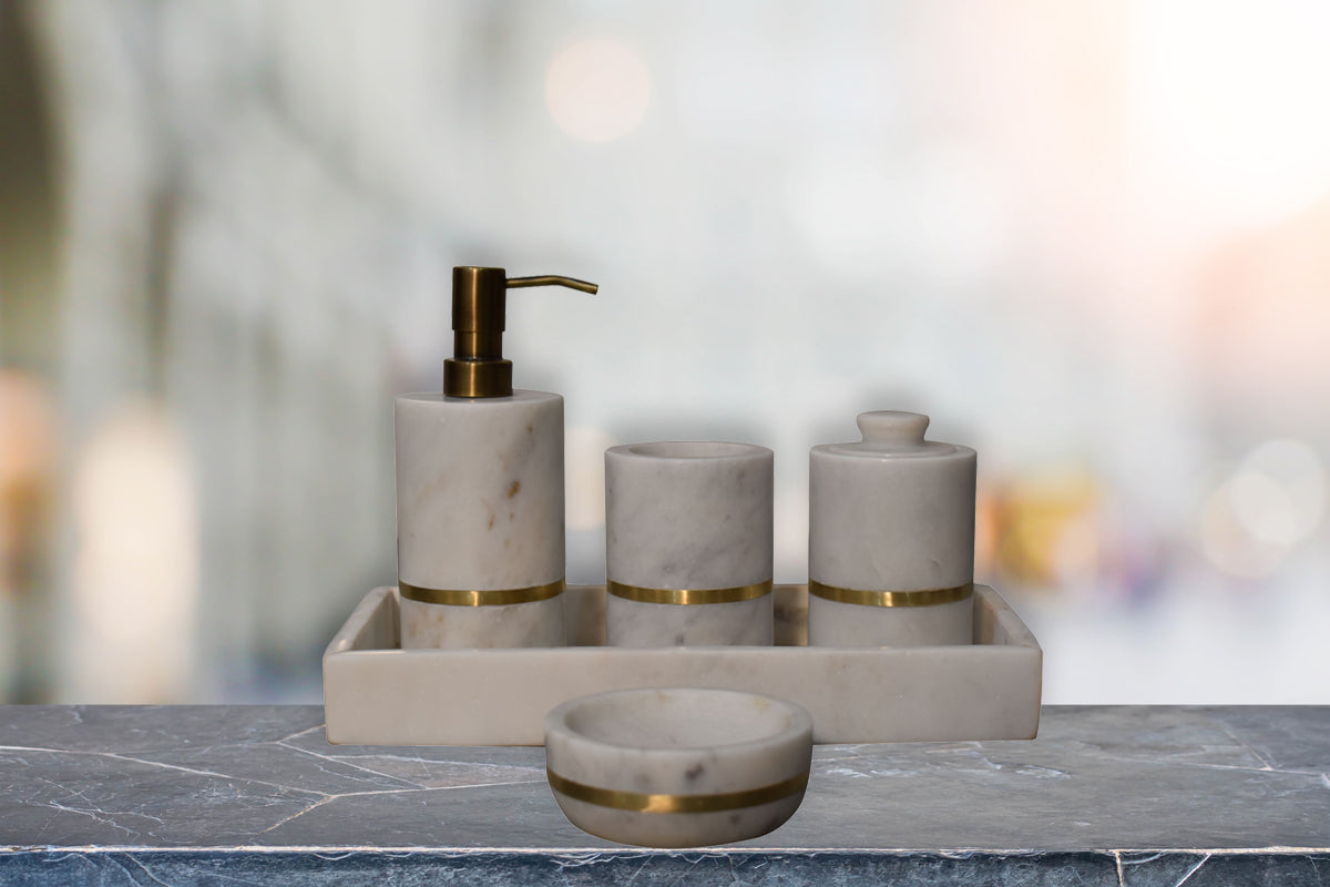 Brass Inlay Bath Set at Homepressions.com