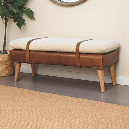 Buffalo Tweed Leather Bench at Homepressions.com