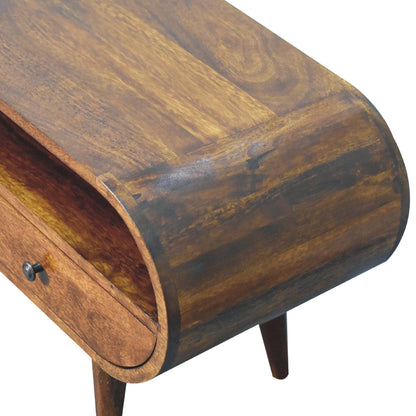 Chestnut Circular TV Stand in Homepressions.com