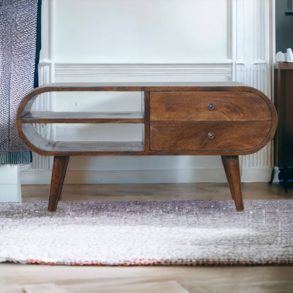 Circular Chestnut TV Stand at Homepressions.com