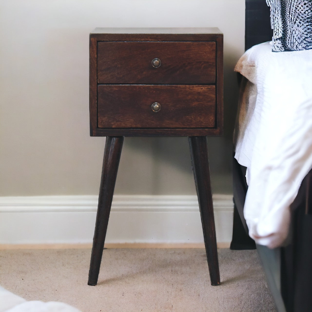 Compact Twin Ash Wood Nightstand at Homepressions.com