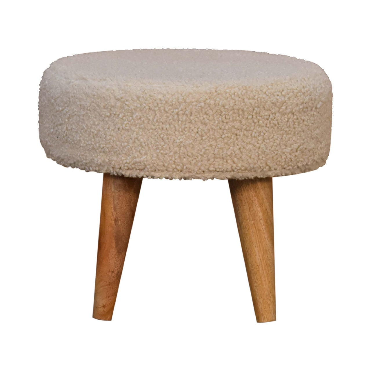 Cream Boucle Petite Footstool from Homepressions.com
