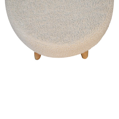 Cream Boucle Petite Footstool in Homepressions.com