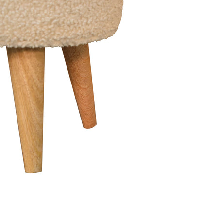 Cream Boucle Petite Footstool through Homepressions.com