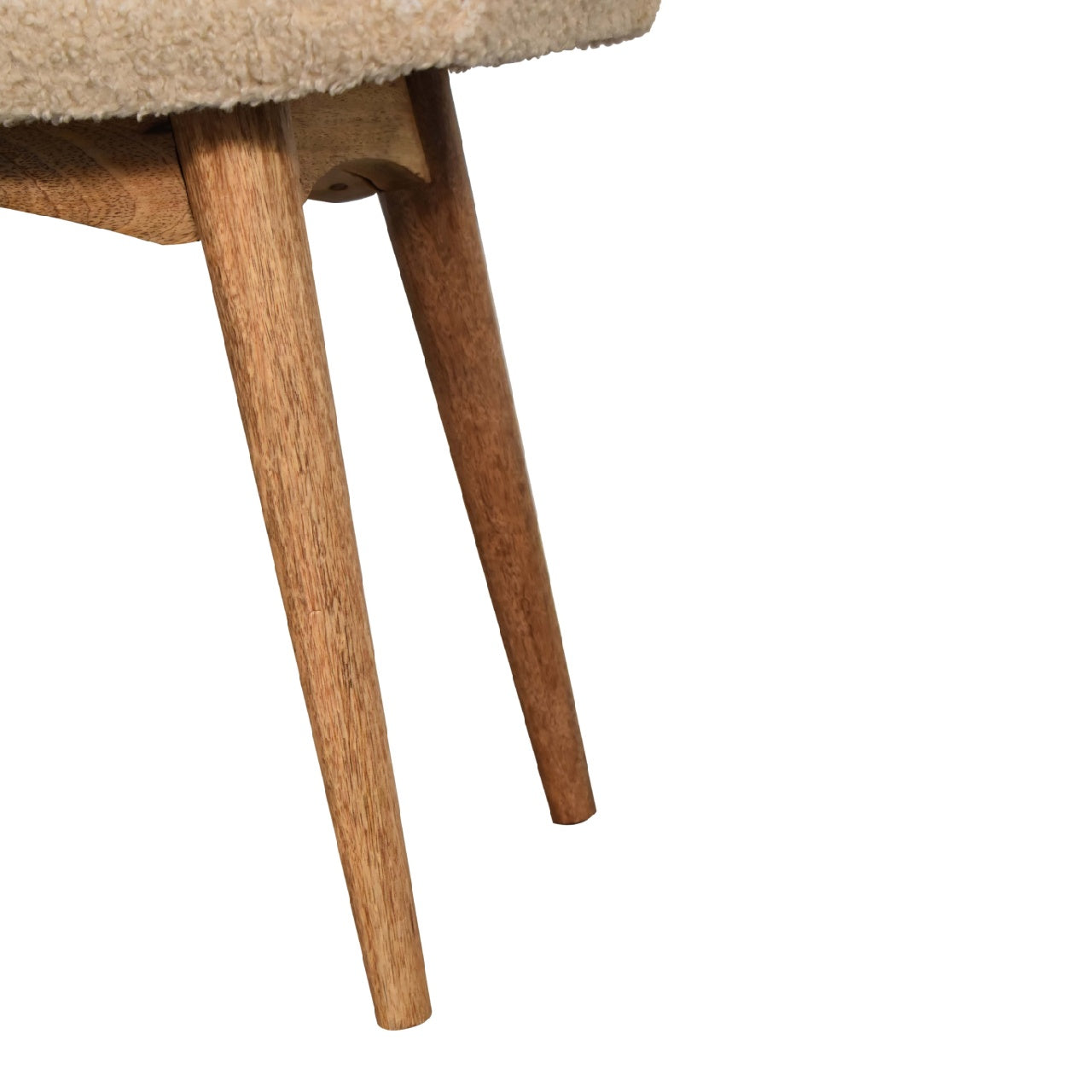 Cream Curled Yarn Bench through Homepressions.com