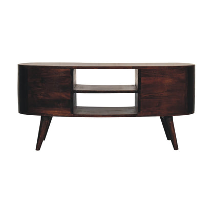 Dark Walnut Circular Tv Stand by Homepressions.com