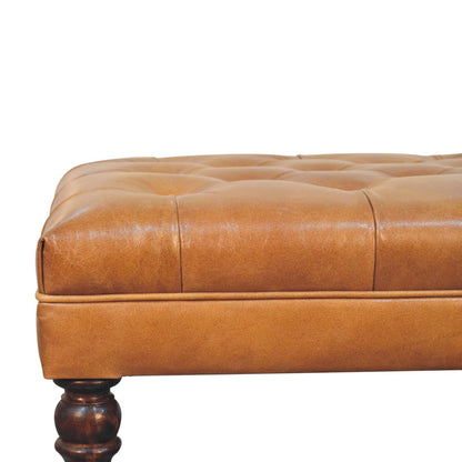 Hide Leather Ottoman with Castor Legs within Homepressions.com