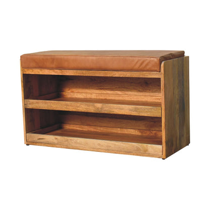 Hide Oak Shoe Storage Bench at Homepressions.com