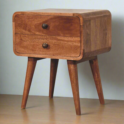 Honey Carmel Curved Nightstand at Homepressions.com 
