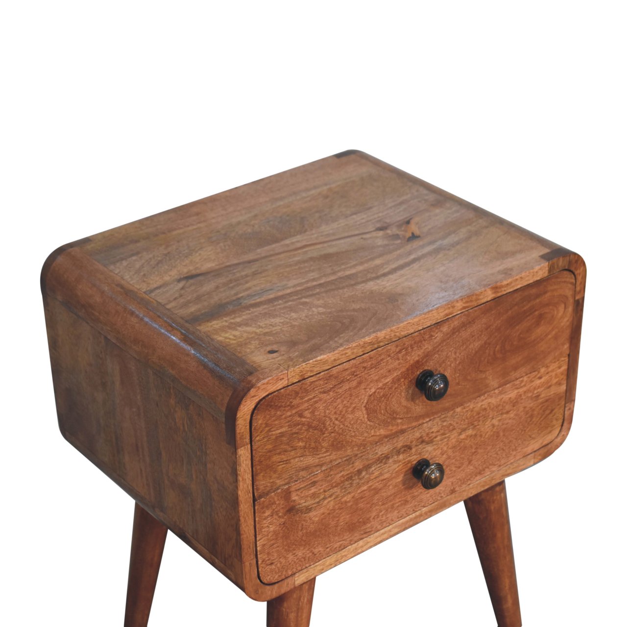 Honey Carmel Curved Nightstand via Homepressions.com 