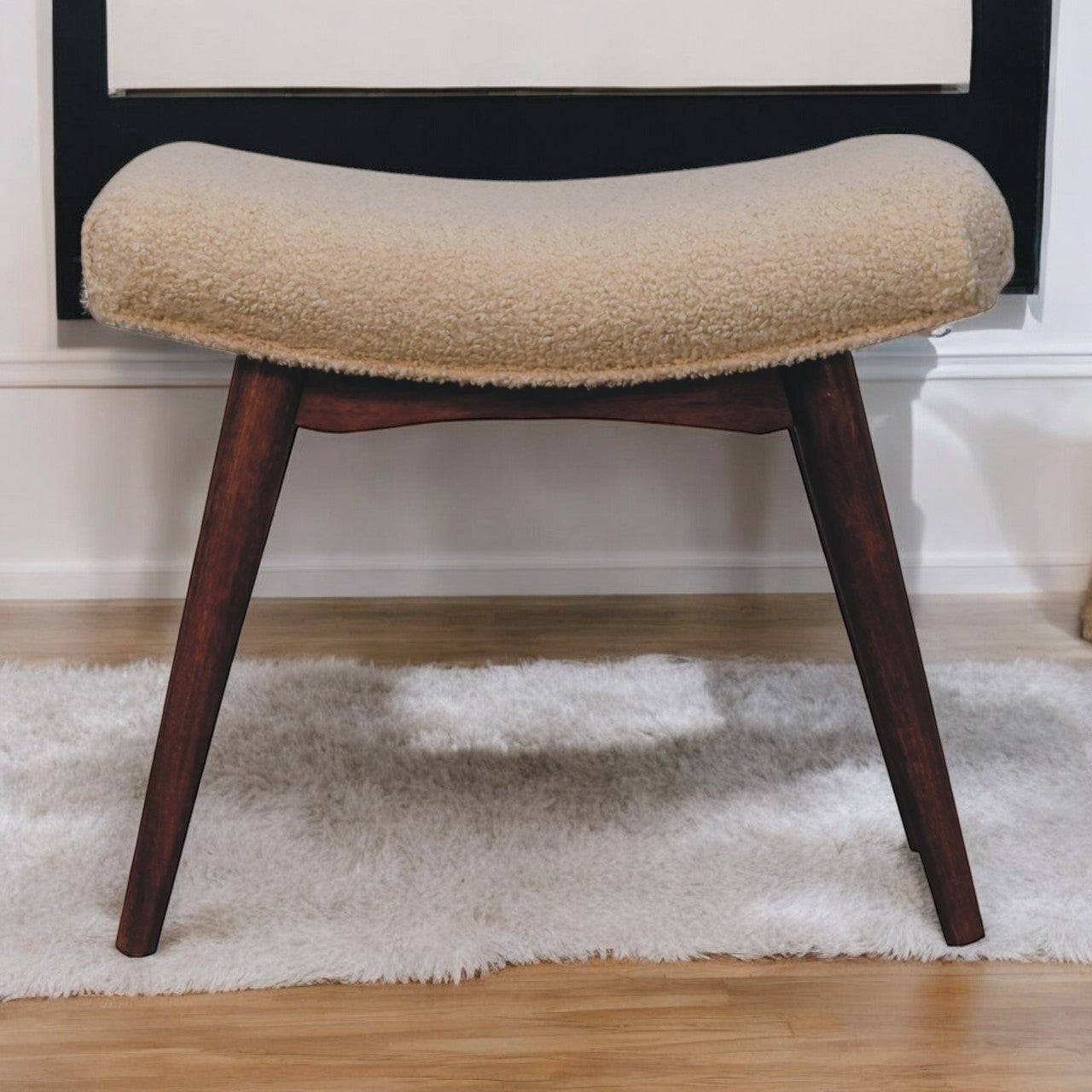 Honey Curled Yarn Curved Bench purchased from Homepressions.com