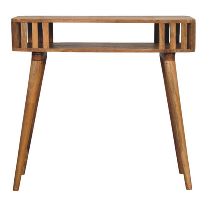 Oak Lattice Corridor Console purchased at Homepressions.com