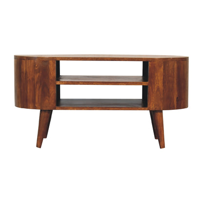 Oval Chestnut TV Stand by Homepressions.com