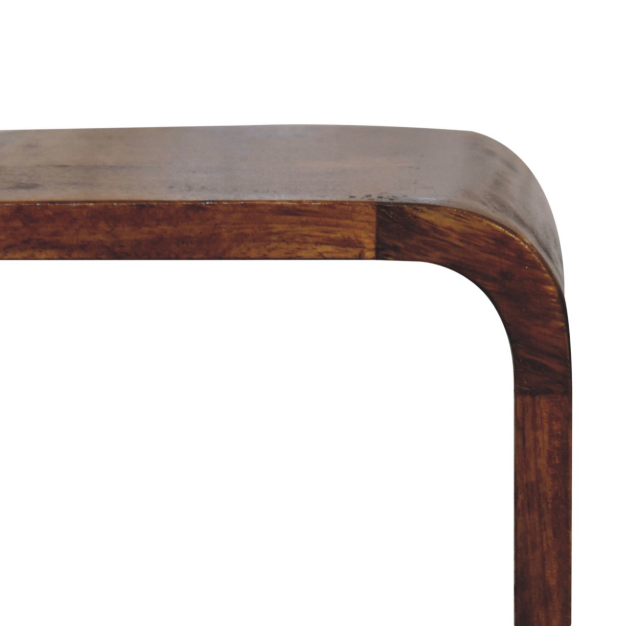 Petite Minimalist Chestnut Crescent Nightstand on Homepressions.com