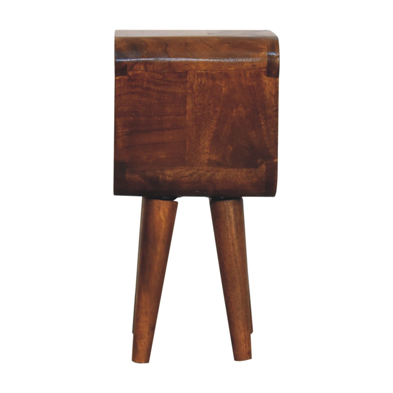 Petite Minimalist Chestnut Crescent Nightstand through Homepressions.com