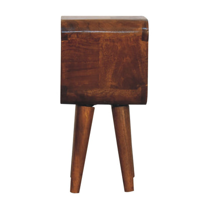 Petite Minimalist Chestnut Crescent Nightstand through Homepressions.com