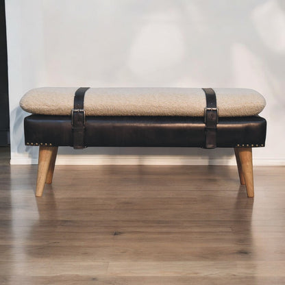 Rugged Onyx Leather bench at Homepressions.com