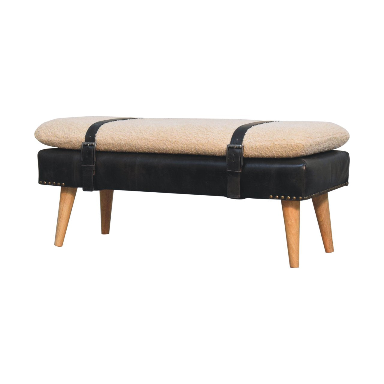 Rugged Onyx Leather bench on Homepressions.com