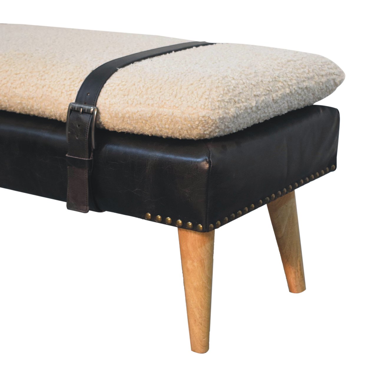 Rugged Onyx Leather bench through Homepressions.com