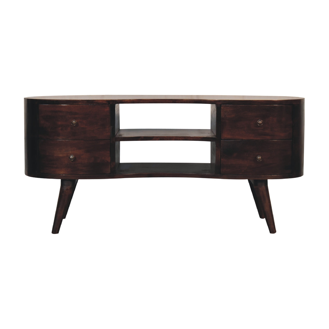 Shop the Dark Walnut Circular Tv Stand at Homepressions.com