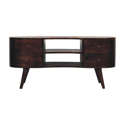 Shop the Dark Walnut Circular Tv Stand at Homepressions.com