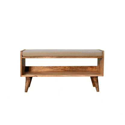 The Homepressions.com Nordic Oak Haven Linen Storage Bench 