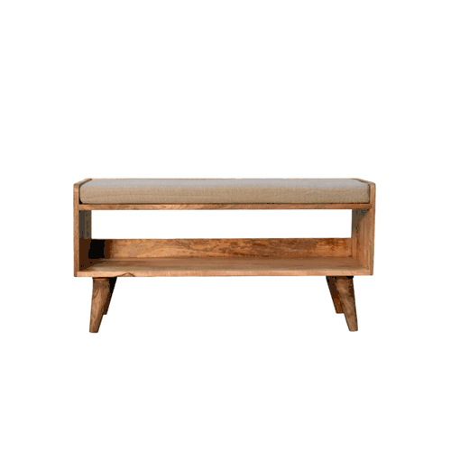 The Homepressions.com Nordic Oak Haven Linen Storage Bench 